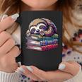 Reading Muffler Sloth On Stack Of Books Graphic Print Coffee Mug Unique Gifts