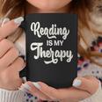 Reading Is My Therapy Book Lover Bookworm Reader Graphic Print Coffee Mug Unique Gifts
