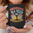 Reading Is A Ticket To Adventure Book Library Themed Graphic Print Coffee Mug Unique Gifts