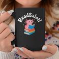 Readsalotl Axolotl Reading a Book Bookworm Graphic Print Coffee Mug Unique Gifts