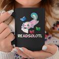Readsolotl Axolotls Funny Kids Reading Fish Books Lizard Graphic Print Coffee Mug Unique Gifts