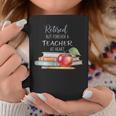 Retired But Forever A Teacher At Heart Vintage Books & Apple Graphic Print Coffee Mug Unique Gifts