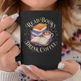 Retro Book Lover Coffee Drinking Reading Librarian Readers Graphic Print Coffee Mug Unique Gifts