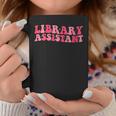 Retro Groovy Library Assistant Librarian Reader Books Graphic Print Coffee Mug Unique Gifts