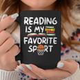 Retro Reading Is My Favorite Sport Basketball World Book Day Graphic Print Coffee Mug Unique Gifts