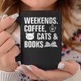 Weekends Coffee Cats And Books Graphic Print Coffee Mug Unique Gifts