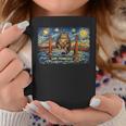 San Francisco Cat Golden Gate Bridge Starry Night Book Lover Graphic Print Coffee Mug Unique Gifts