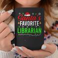 Santa's Favorite Librarian Cute Book Lover Christmas Graphic Print Coffee Mug Unique Gifts