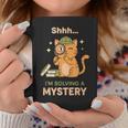 Shhh I'm Solving A Mystery Cat Detective Book Lover Graphic Print Coffee Mug Unique Gifts