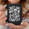 Skeleton Reading Book Halloween Just One More Chapter Graphic Print Coffee Mug Unique Gifts