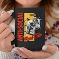 Skeleton Reads a Book Anti Social Book Club Graphic Print Coffee Mug Unique Gifts