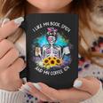 Tie-Dye Messy Bun Skull I Like My Books Spicy & My Coffee Graphic Print Coffee Mug Unique Gifts