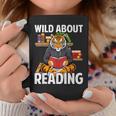 Tiger Reading Book Wearing Glasses Library Animal Graphic Print Coffee Mug Unique Gifts