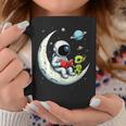 UFO Alien Astronaut Reading Book In Space Graphic Print Coffee Mug Unique Gifts