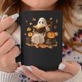 Vintage Ghost Reading Book Pumpkin Halloween Books Lover Graphic Print Coffee Mug Unique Gifts