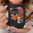 Vintage Japanese Cat Book Lovers Librarian Dad Teacher Graphic Print Coffee Mug Unique Gifts