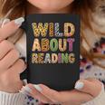 Wild About Reading Book Animal Book Lover Teacher Kids Graphic Print Coffee Mug Unique Gifts