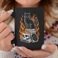 Witchy Creepy Goth Cat Skull Flames Occult Magic Books Graphic Print Coffee Mug Unique Gifts Witchy Creepy Goth Cat Skull Flames Occult Magic Books Graphic Print Coffee Mug Unique Gifts