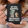 Women's Cute Fantasy Book Reader Apparel Dog Dragon Bookish Magic Graphic Print Coffee Mug Unique Gifts
