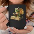 Women's Dragon Bookworm Reading Book Graphic Graphic Print Coffee Mug Unique Gifts