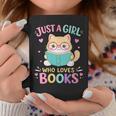 Women's Just A Girl Who Loves Books Reading Read Book Bookworm Graphic Print Coffee Mug Unique Gifts