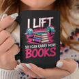 Women's I Lift So I Can Carry More Books Reader Gym Bookworm Graphic Print Coffee Mug Unique Gifts