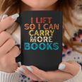 Women's I Lift So I Can Carry More Books Reading Lovers Workout Graphic Print Coffee Mug Unique Gifts