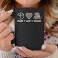 Women's Peace Love Reading Book Reader Book Lover Vintage Bookworm Graphic Print Coffee Mug Unique Gifts