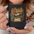 Women's Protein And Proverbs Protein Workout Book Lover Retro Graphic Print Coffee Mug Unique Gifts