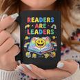 Women's Readers Are Leaders Reading Book Lovers Teacher Rainbow Kids Graphic Print Coffee Mug Unique Gifts