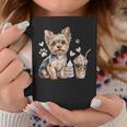 Yorkie Dog Moms Iced Coffee And Books Yorkshire Terrier Graphic Print Coffee Mug Unique Gifts