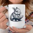 Adorable Reading Bunny Drawing For Book Lovers Philossophers Graphic Print Coffee Mug Unique Gifts Adorable Reading Bunny Drawing For Book Lovers Philossophers Graphic Print Coffee Mug Unique Gifts