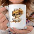 Baby Lizard Open Book Reading Reptile Graphic Portrait Round Premium Tri-Blend Graphic Print Coffee Mug Unique Gifts