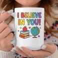 I Believe In You Educational Art With Books And Globe Graphic Print Coffee Mug Unique Gifts