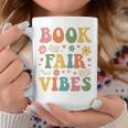 Book Fair Vibes Groovy Retro School Reading Nostalgic Graphic Print Coffee Mug Unique Gifts