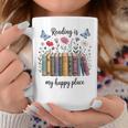 Book Lover Floral Reading Is My Happy Place Graphic Print Coffee Mug Unique Gifts