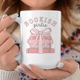 Bookish Girlie Coquette Bow Book Lover Pink Feminine Reader Graphic Print Coffee Mug Unique Gifts