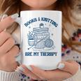 Books & Knitting Are My Therapy Reading Knitting Lover Craft Graphic Print Coffee Mug Unique Gifts