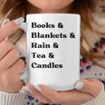 Books And Blankets And Rain And Tea And Candles Graphic Graphic Print Coffee Mug Unique Gifts