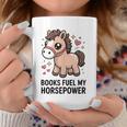 Books Fuel My Horsepower Cute Reading Pony Graphic Print Coffee Mug Unique Gifts