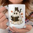 Books Ghost Reading Book Halloween Library Cat Fall Graphic Print Coffee Mug Unique Gifts