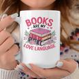 Books Are My Love Language Retro Bookworm Flowers Valentine Graphic Print Coffee Mug Unique Gifts
