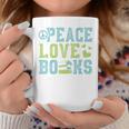 Books Peace Love Bookworm Book Nerd Book Lover Reading Graphic Print Coffee Mug Unique Gifts