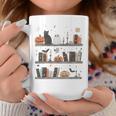Cat Book Lover Halloween Cute Spooky Reading Premium Tri-Blend Graphic Print Coffee Mug Unique Gifts