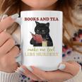Cat Books And Tea Make Me Feel Less Murdery Quote Graphic Print Coffee Mug Unique Gifts