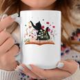 Cat Kitten Wildflower Book Pet Owner Librarian Graphic Print Coffee Mug Unique Gifts