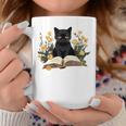 Cat Shirts For Women Book Lover Shirt Cute Cat And Book Premium Tri-Blend Graphic Print Coffee Mug Unique Gifts