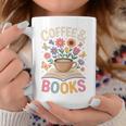 Coffee & Books Lover Wildflowers Boho Aesthetic Premium Tri-Blend Graphic Print Coffee Mug Unique Gifts