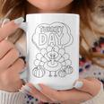 Coloring Book Style Blank Happy Thanksgiving Turkey Day Graphic Print Coffee Mug Unique Gifts