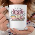 Cute Axolotl Reading Books Cozy Bookworm Fantasy Art Premium Tri-Blend Graphic Print Coffee Mug Unique Gifts